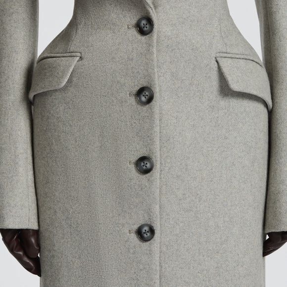Tailored Long Trench Coat in Light Gray - Picture 6 of 6